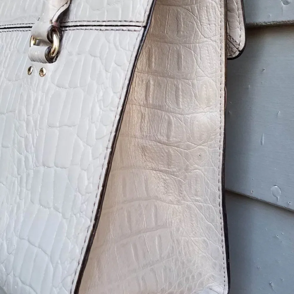 Kate Spade Gray Leather Faux Croc Orchard Valley Sinclair Handbag